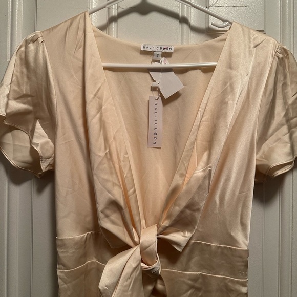 Baltic Born Poppy Satin Midi Dress in Ivory small NWT - Picture 4 of 8